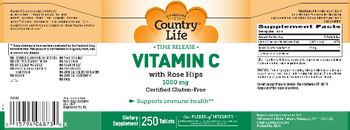 Country Life Time Release Vitamin C With Rose Hips 1000 mg - supplement