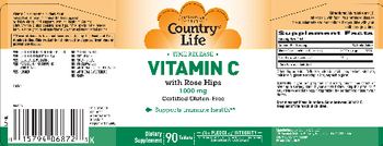 Country Life Time Release Vitamin C With Rose Hips 1000 mg - supplement