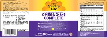 Country Life Ultra Concentrated Omega 3-6-9 Complete Natural Lemon Flavored - supplement