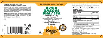 Country Life Ultra Omega DHA/EPA 500 mg/200 mg - supplement