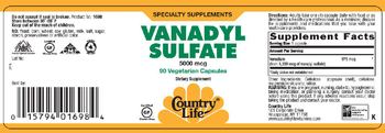 Country Life Vanadyl Sulfate 5000 mcg - supplement