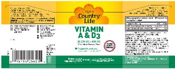 Country Life Vitamin A & D3 - supplement