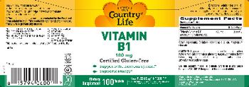 Country Life Vitamin B1 100 mg - supplement