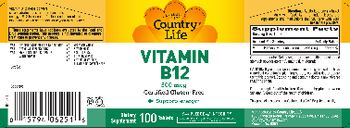 Country Life Vitamin B12 500 mcg - supplement