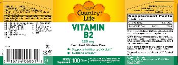 Country Life Vitamin B2 100 mg - supplement