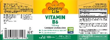 Country Life Vitamin B6 100 mg - supplement