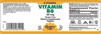 Country Life Vitamin B6 50 mg - supplement