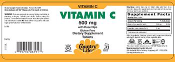 Country Life Vitamin C 500 mg With Rose Hips - supplement