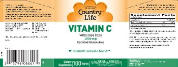 Country Life Vitamin C With Rose Hips 1000 mg - supplement