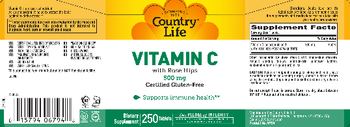 Country Life Vitamin C with Rose Hips 500 mg - supplement