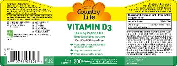 Country Life Vitamin D3 125 mcg (5,000 IU) - supplement