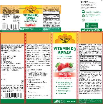 Country Life Vitamin D3 Spray 2,000 IU Strawberry Flavor - supplement