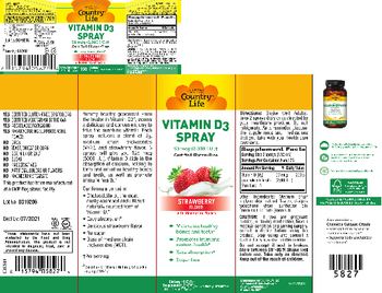 Country Life Vitamin D3 Spray 50 mcg (2,000 IU) Strawberry Flavor - supplement