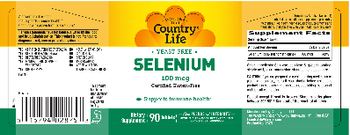 Country Life Yeast-Free Selenium 100 mcg - supplement