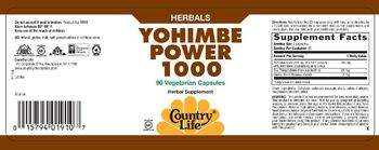 Country Life Yohimbe Power 1000 - herbal supplement