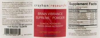 Crayhon Research Brain Vibrance Supereme Powder - supplement