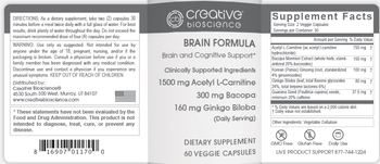 Creative Bioscience Brain Formula - supplement