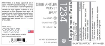 Creative Bioscience Deer Antler Velvet Spray 1234 - supplement