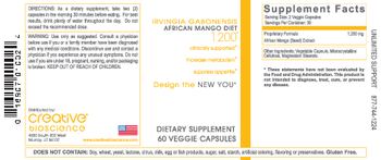 Creative Bioscience Irvingia Gabonensis African Mango Diet 1200 - supplement