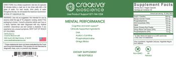 Creative Bioscience Mental Performance - supplement