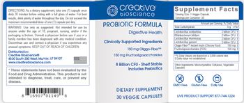 Creative Bioscience Probiotic Formula - supplement