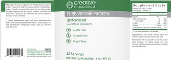 Creative Bioscience Pure Veggie Protein Unflavored - supplement