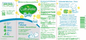 Culturelle Baby Baby Grow + Thrive - probiotic supplement with vitamin d