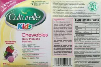 Culturelle Kids Chewables Natural Bursting Berry Flavor - probiotic supplement with naturally sourced lactobacillus gg