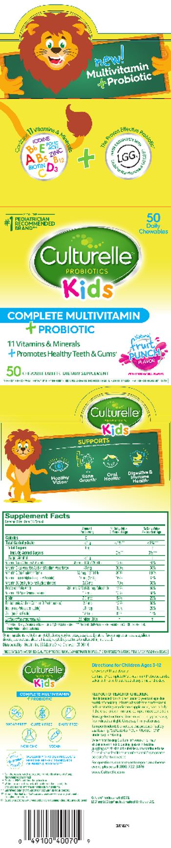 Culturelle Kids Kids Complete Multivitam + Probiotic Natural Fruit Punch Flavor - supplement