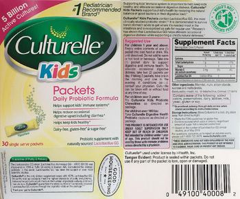 Culturelle Kids Packets - probiotic supplement with naturally sourced lactobacillus gg
