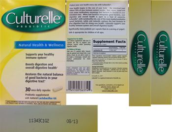 Culturelle Probiotic - probiotic supplement with natural lactobacillus gg