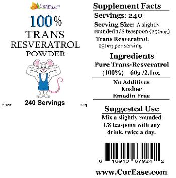 CurEase 100% Trans Resveratrol Powder - 
