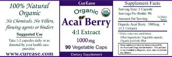 CurEase Organic Acai Berry 4:1 Extract 1000 mg - supplement