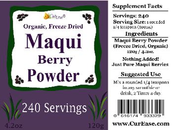 CurEase Organic, Freeze Dried Maqui Berry Powder - 