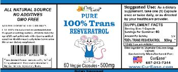 CurEase Pure 100% Trans Resveratrol 500 mg - supplement