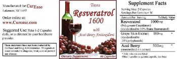 CurEase Trans Resveratrol 1600 With Acai Berry Antioxidant - supplement