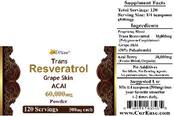 CurEase Trans Resveratrol Grape Skin Acai - 