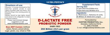 Custom Probiotics D-Lactate Free Probiotic Powder - 
