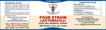 Custom Probiotics Four Strain Lactobacilli - 