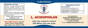 Custom Probiotics L. Acidophilus - 