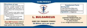 Custom Probiotics L. Bulgaricus - 