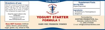 Custom Probiotics Yogurt Starter Formula 1 - 