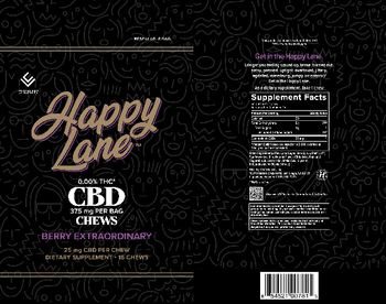 CV Sciences Happy Lane CBD Chews Berry Extraordinary 25 mg - supplement