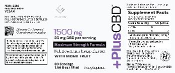 CV Sciences PlusCBD Maximum Strength Formula with Monk Fruit 1500 mg - supplement