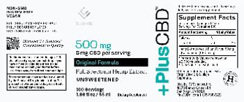 CV Sciences PlusCBD Original Formula Unsweetened 500 mg - supplement