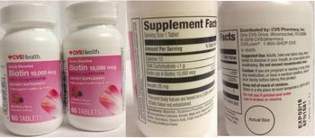 CVS Health Biotin 10,000 mcg Wild Berry Flavor - supplement
