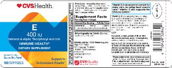 CVS Health E 400 IU Natural D-Alpha Tocopheryl Acetate - supplement