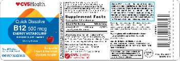CVS Health Quick Dissolve B12 500 mcg Cherry Flavor - supplement