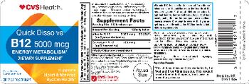 CVS Health Quick Dissolve B12 5000 mcg - this statement has not been evaluated by the food and drug administration this product is not intend