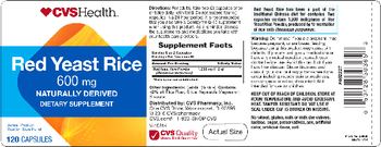 CVS Health Red Yeast Rice 600 mg - supplement